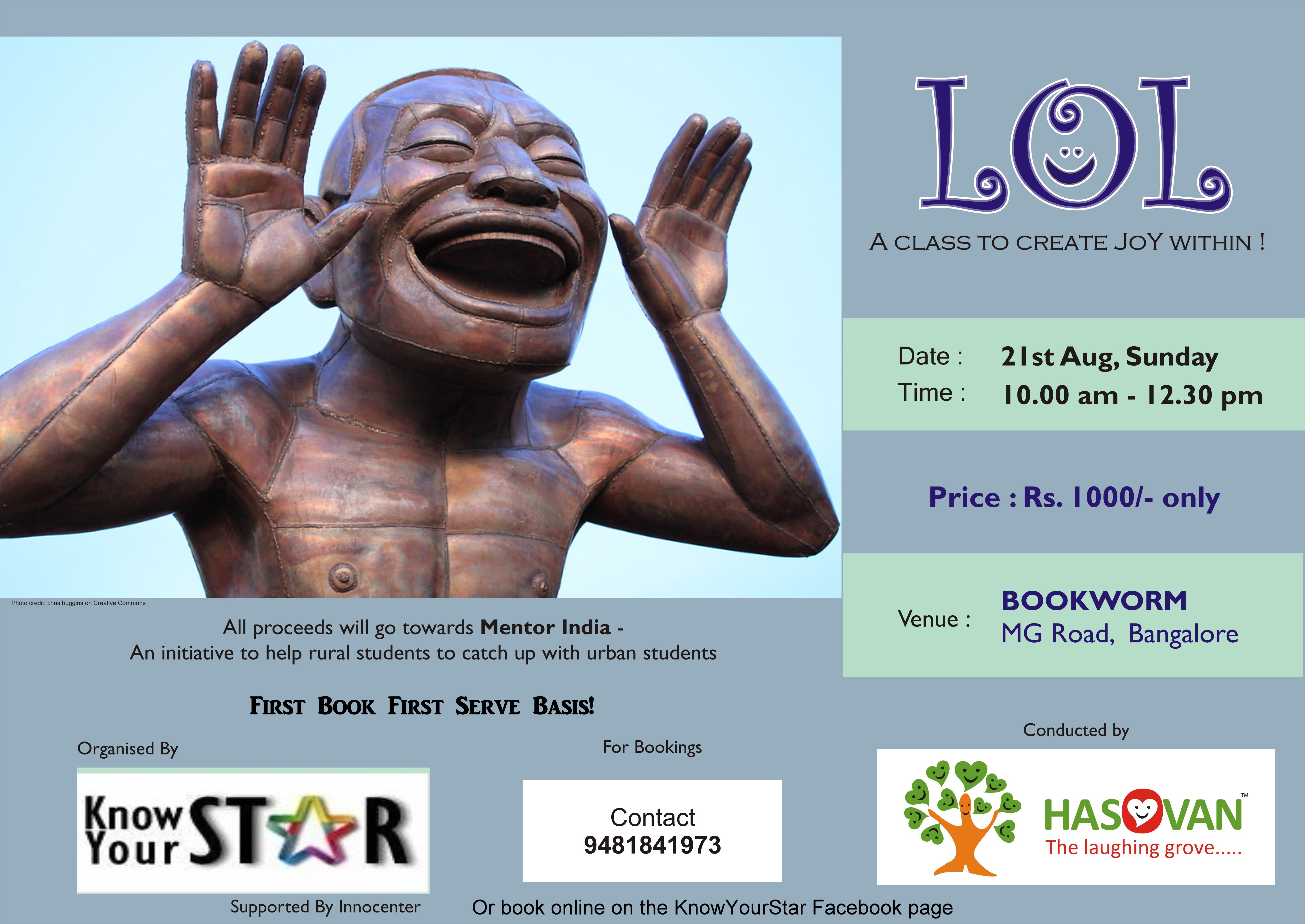 LOL – A Joy Workshop with Hasovan – Book Now!