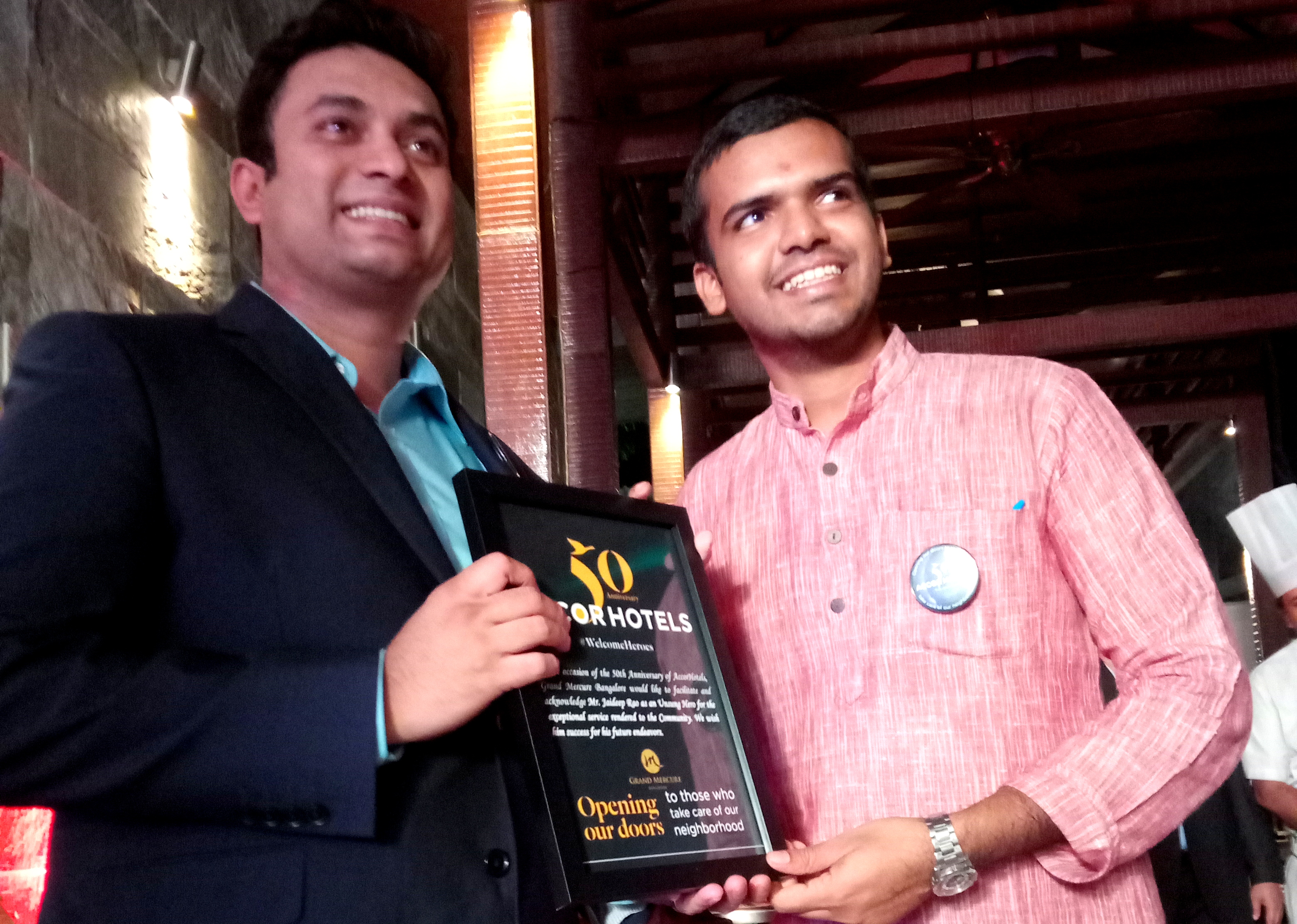 Jaideep Rao – Recognised As An Unsung Hero In Bangalore By The Accor Hotels