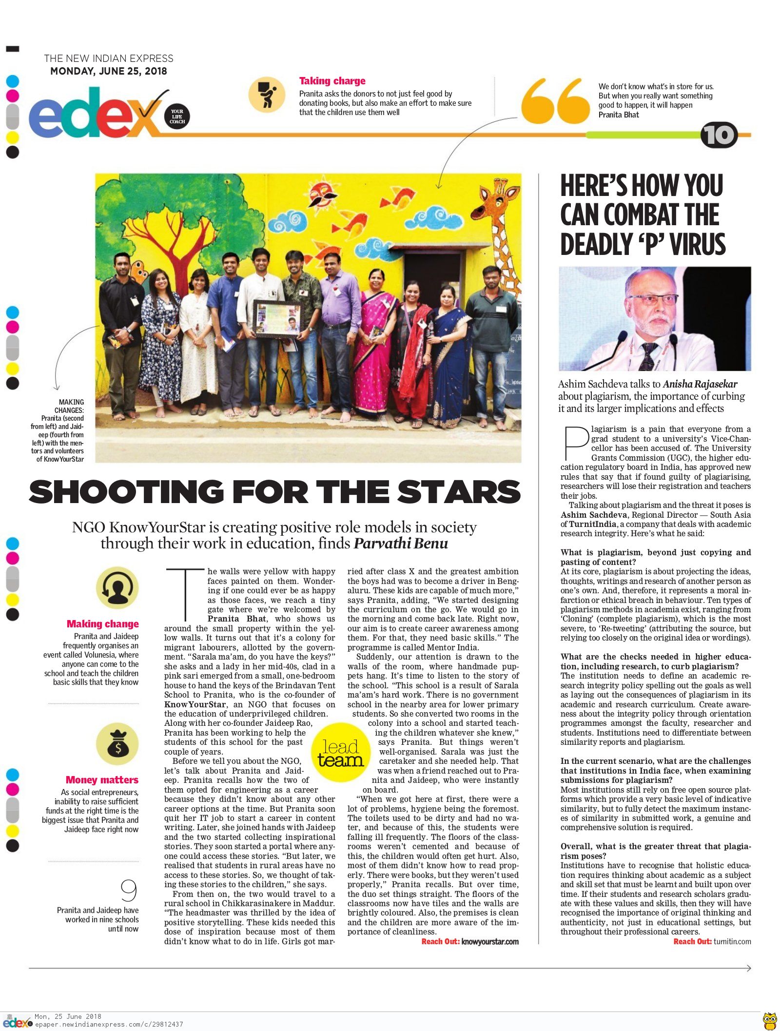 Thursday Email – The New Indian Express Features KnowYourStar Journey
